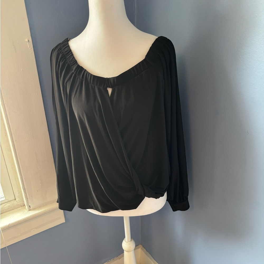 Forever 21 Black Draped Blouse